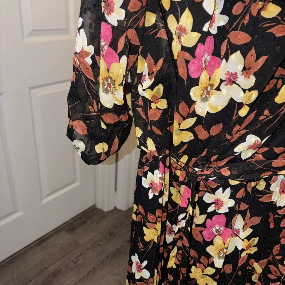 Premier Amour off-the-shoulder, 3/4‎ sleeve floral maxi dress Size 16 Boho Flowy